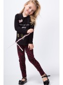 Girls\' black and burgundy trousers NDZ53220 - Online store - Boutique